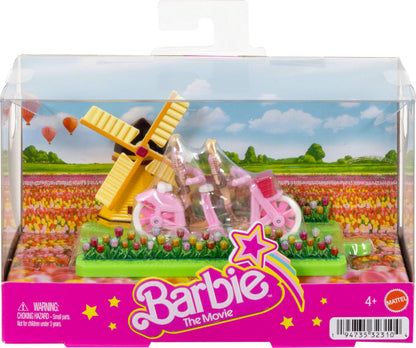 BarbieLand Toy Vehicle Playset with 1.5-inch Dolls and Bicycle Inspired by Barbie The Movie
