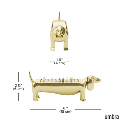 Umbra Dachsie Ring Holder, Brass