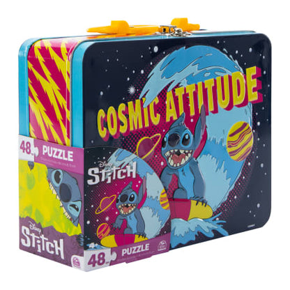 Disney Stitch Cosmic Attitude 48pc Puzzle in Tin Lunch Box