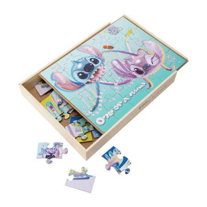 Spin Master Lilo & Stitch 5-Pack Jigsaw Puzzles in Wooden Storage Box