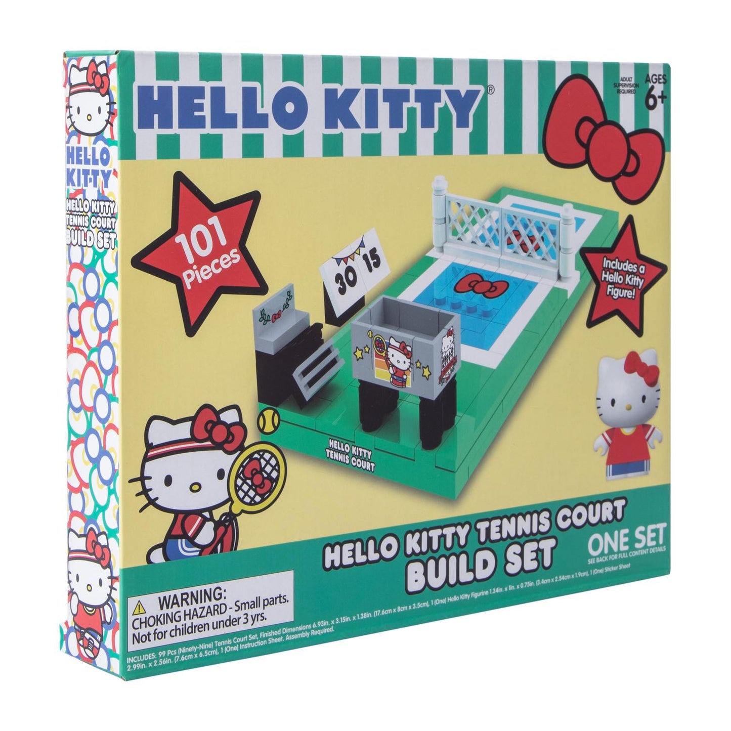 Sanrio Hello Kitty Tennis Court Build Set & Figure - 101 pieces
