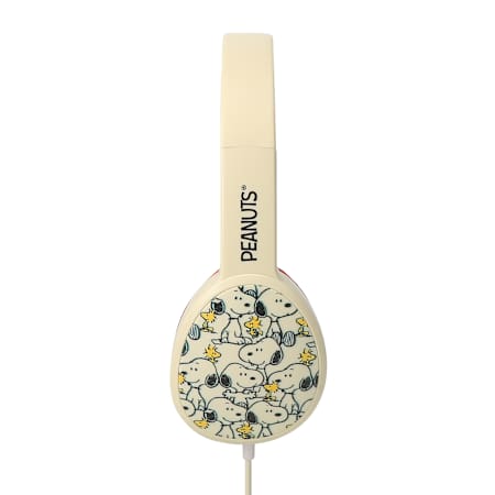 CultureFly Peanuts Wired Headphones 3.5mm Jack, Cream