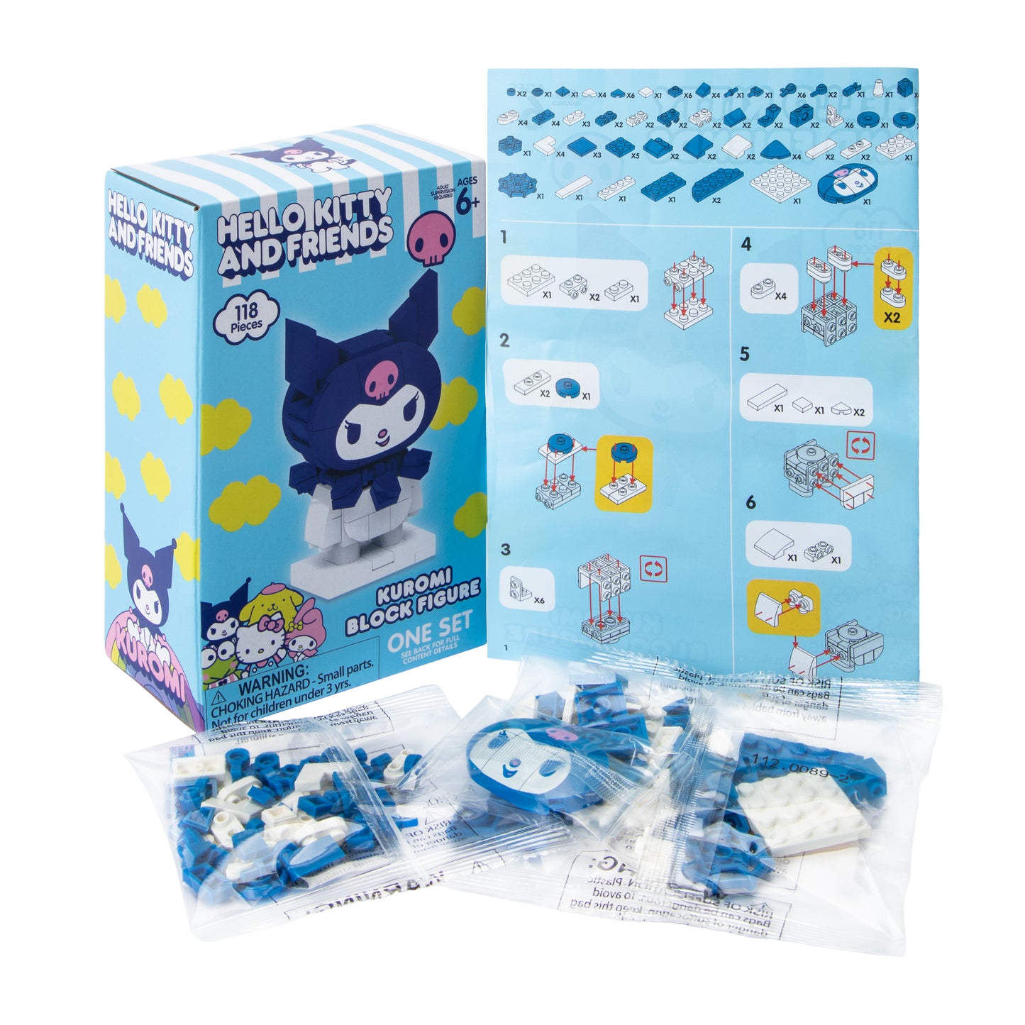 Sanrio Hello Kitty Kuromi Block Figure Build Kit - 118 Pieces