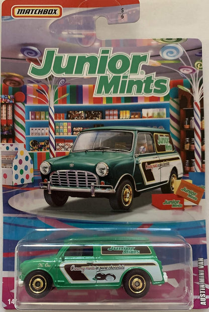 Matchbox 2020 Candy Theme Set of 4 Vehicles: Tootsie Roll, Tootsie Roll Pop, Sugar Daddy and Junior Mints