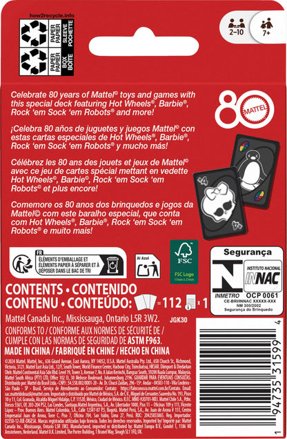 Mattel Games UNO Mattel 80th Ruby Red Card Game