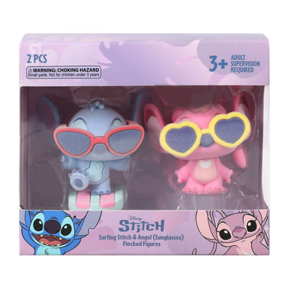 Disney Lilo & Stitch 2.0" Surfing Stitch and Angel Mini Figures (flocked)