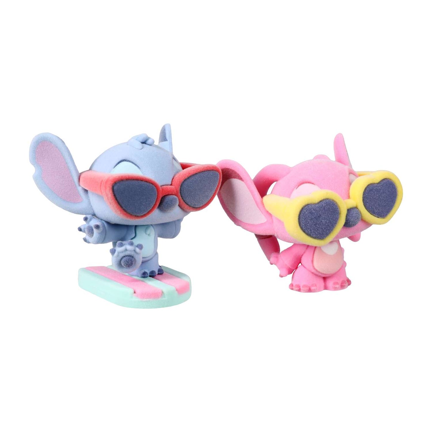 Disney Lilo & Stitch 2.0" Surfing Stitch and Angel Mini Figures (flocked)