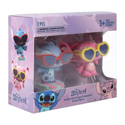 Disney Lilo & Stitch 2.0" Surfing Stitch and Angel Mini Figures (flocked)