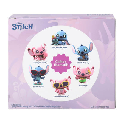 Disney Lilo & Stitch 2.0" Surfing Stitch and Angel Mini Figures (flocked)