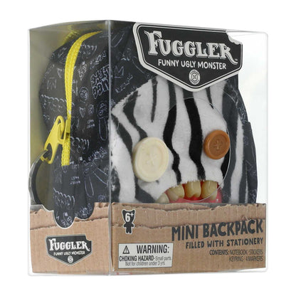 Fuggler White/Black Mini Backpack [Notebook, Stickers, Keyring & Markers]