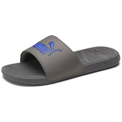 PUMA Men's Cool Cat 2.0 Slide Sandal, Charcoal Gray-Royal Sapphire, 9