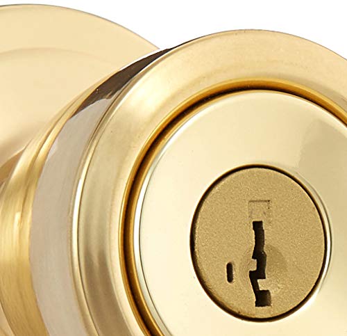 Kwikset 97402-779 Box Pack Abbey SmartKey Entry Knob, Polished Brass