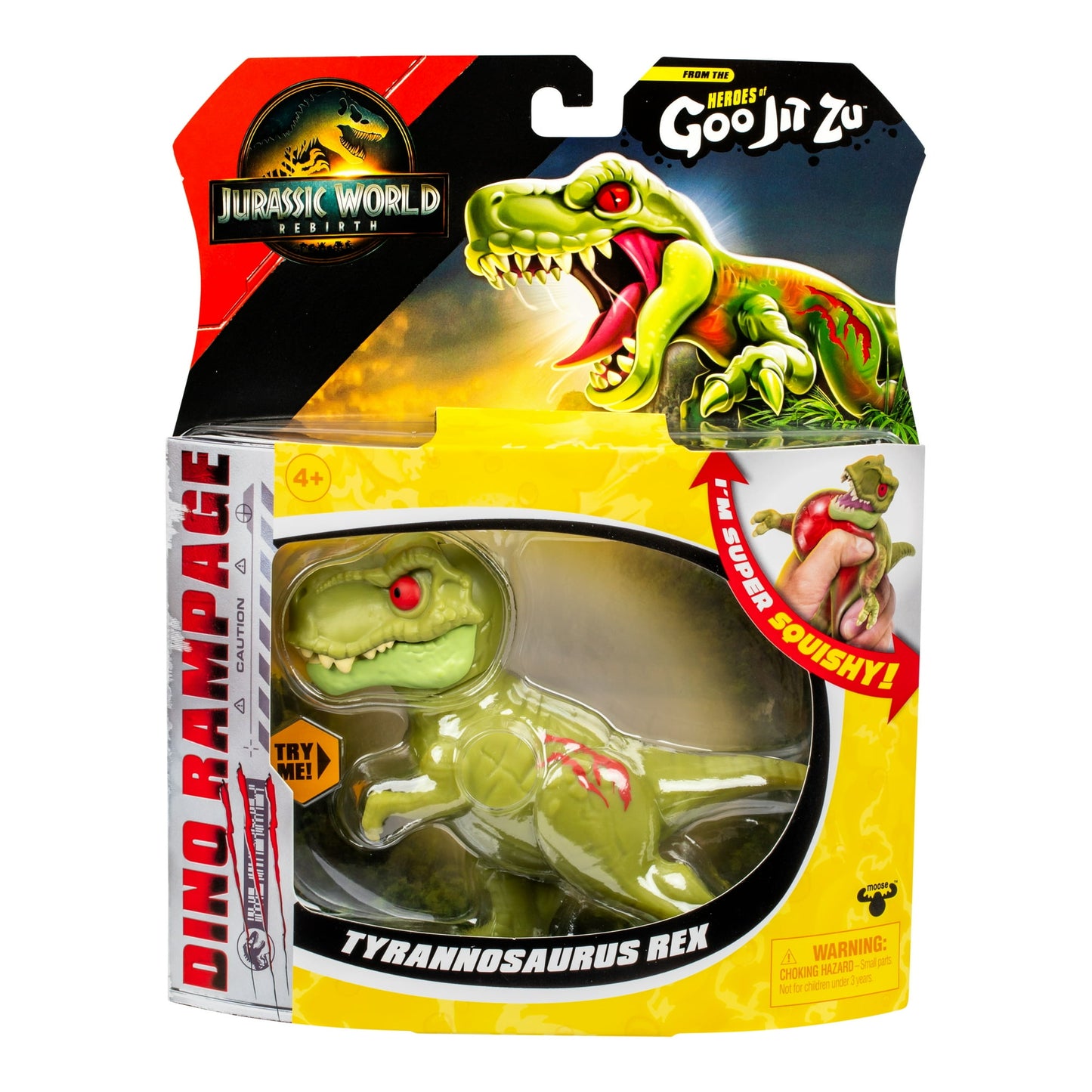 Heroes of Goo Jit Zu Jurassic World Rebirth Dino Rampage Tyrannosaurus Rex, Super Squishy and Stretchy