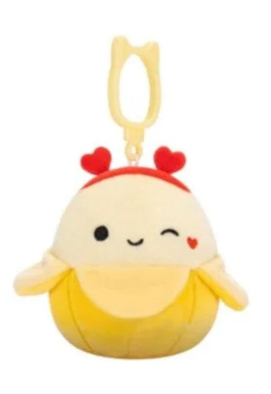 Squishmallows 3.5" Valentines Clip-On Junie the Banana with Headband