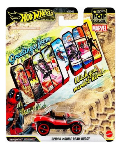 Mattel Hot Wheels 1:64 Scale Premium Pop Culture Spider Mobile Deadpool Buggy Die-Cast Vehicle