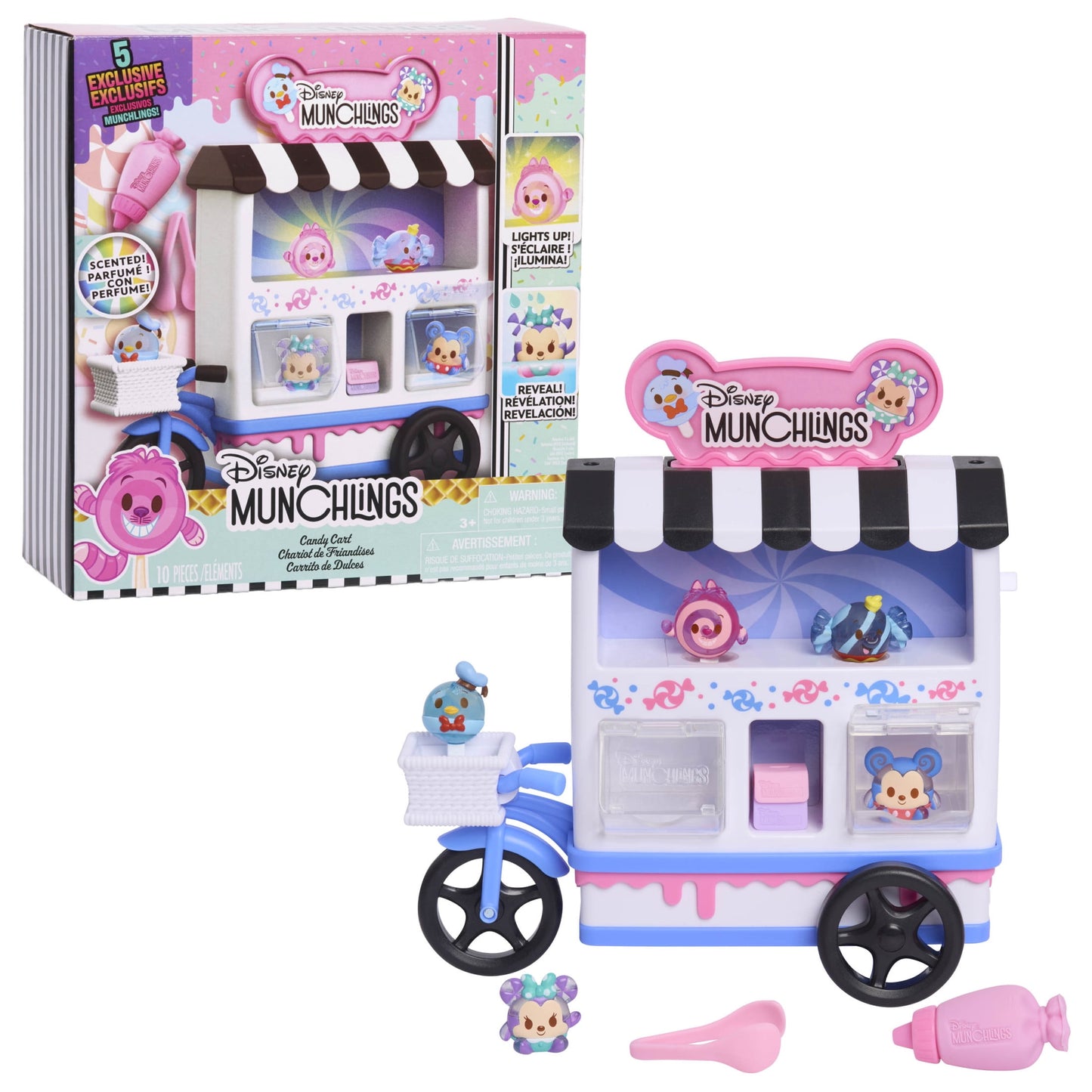 Disney Munchlings Candy Cart 13-Piece Playset with Lights