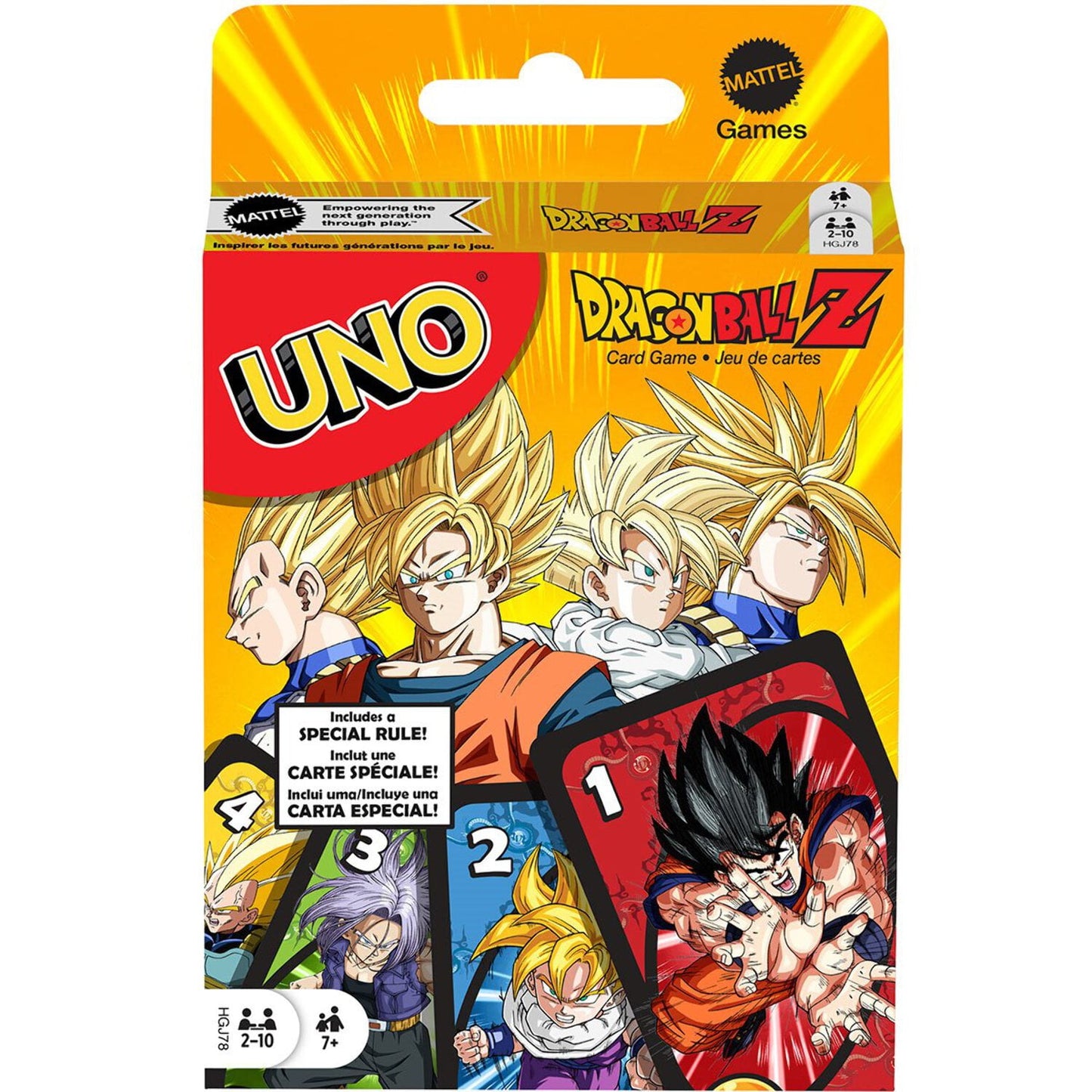 Mattel Games UNO Dragon Ball Z Card Game Japanese Manga Theme