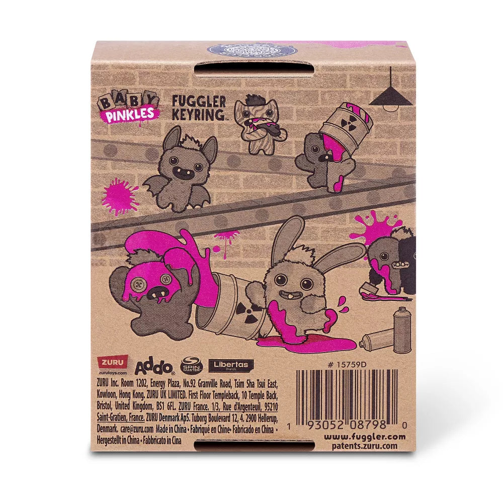 Fuggler Baby Pinkles Rabid Rabbit - 3.5 in Plush Keyring