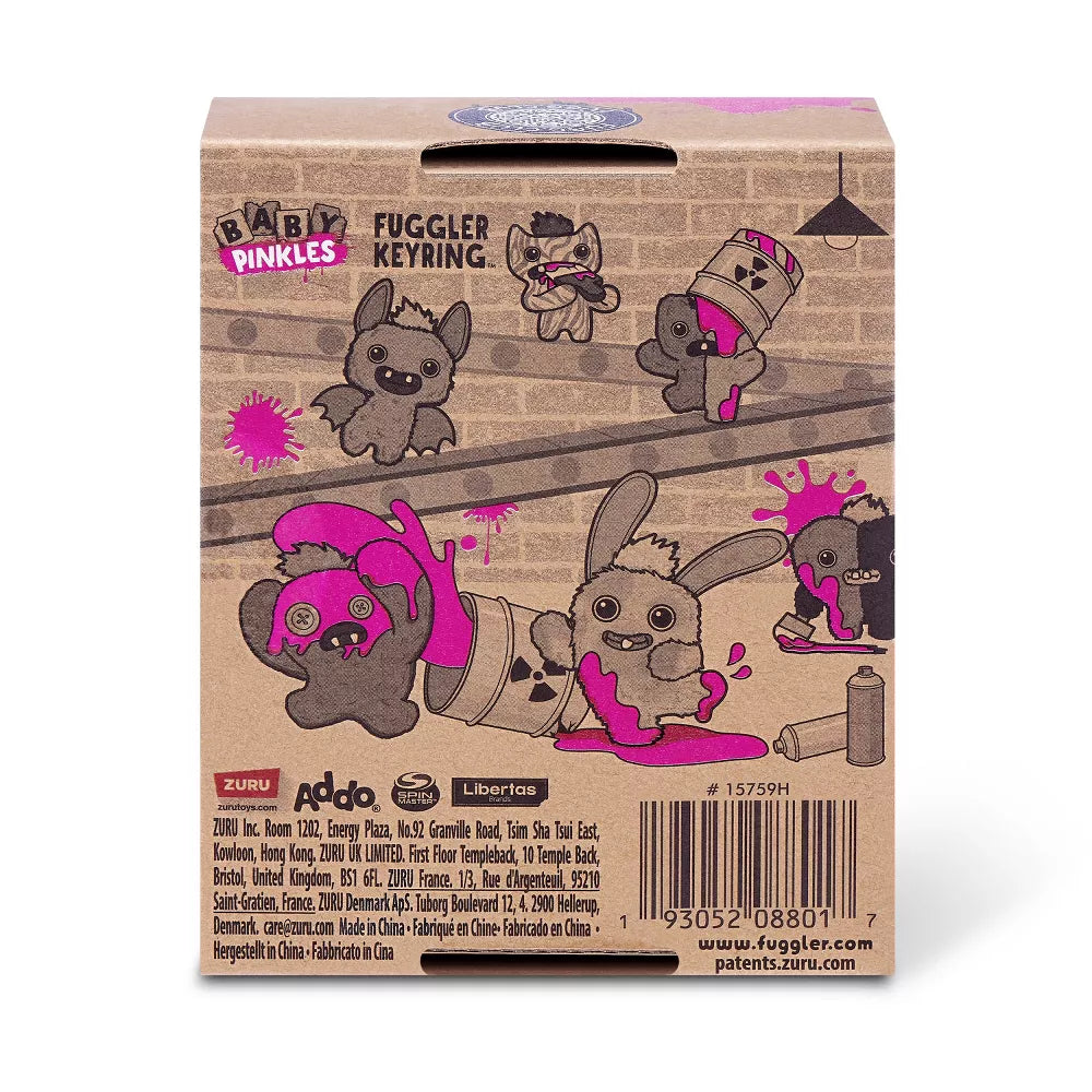Fuggler Baby Pinkles Wide Eyed Screech - 3.5 in Plush Keyring