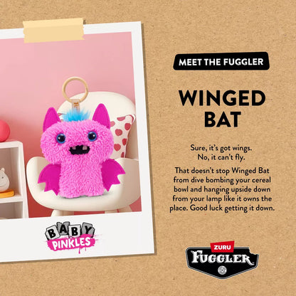 Fuggler Baby Pinkles Winged Bat - 3.5 in Plush Keyring