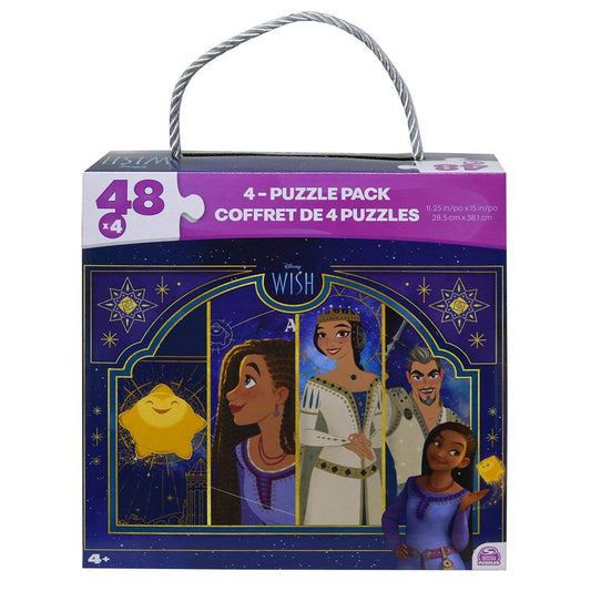 Spin Master Disney Wish 4-pack 48-piece Jigsaw Puzzles in Storage Box