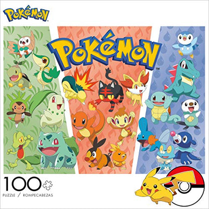 Buffalo Games - Pokemon - Partners: Grass, Fire, Water - 100 Piece Jigsaw Puzzle