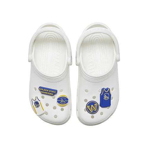Crocs Jibbitz Shoe Charms, NBA Basketball Teams Sports Collection Multi Packs, Golden State Warriors, 5 Pack
