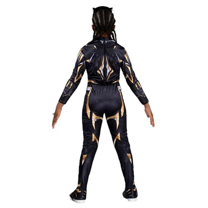 Marvel Black Panther Official Youth Halloween Costume - Premium Quality Padded Jumpsuit with Plastic Mask (L)