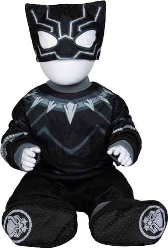 Marvel Infant Black Panther Costume for Boys, Official Black Panther Jumpsuit Costume 0-6 monyhs