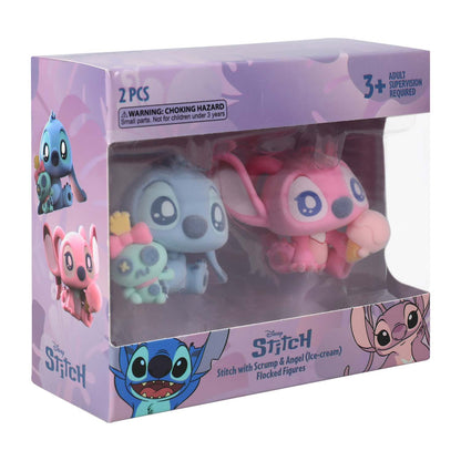 Disney Lilo & Stitch 2.0" Stitch with Scrump and Angel Mini Figures (flocked)