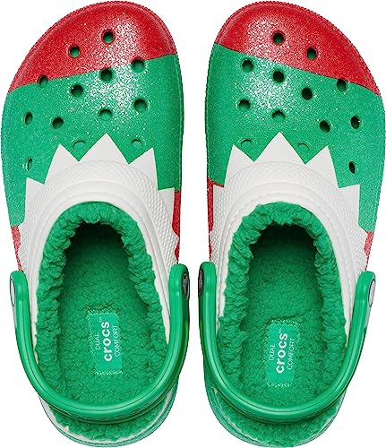 Crocs Unisex Classic Holiday Lined Clogs, Fuzzy Slippers, US 9 Men/11 Women