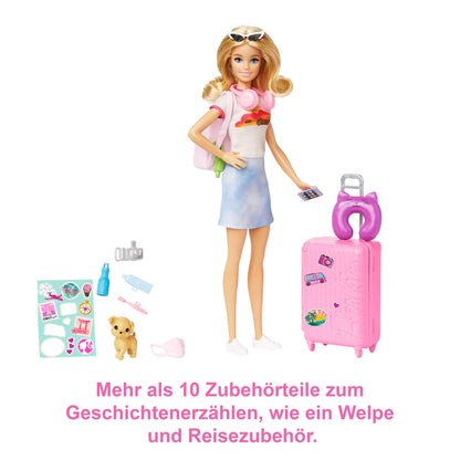 Barbie Malibu Fashion Doll Travel Set with Puppy