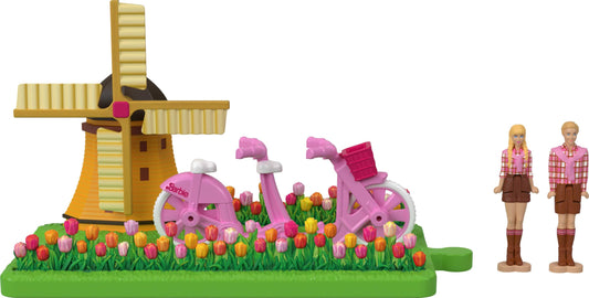 BarbieLand Toy Vehicle Playset with 1.5-inch Dolls and Bicycle Inspired by Barbie The Movie