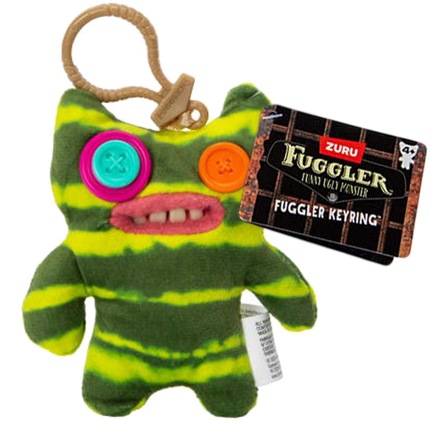 Fuggler Plush Clip-On Keyring - Indecisive Monster, Green