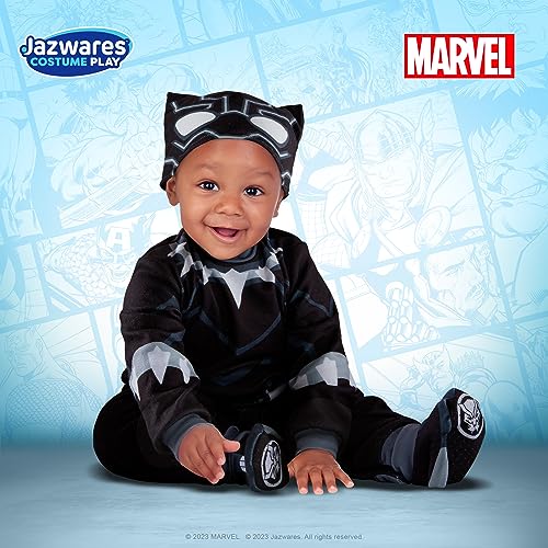 Marvel Infant Black Panther Costume for Boys, Official Black Panther Jumpsuit Costume 0-6 monyhs