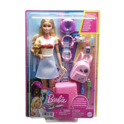 Barbie Malibu Fashion Doll Travel Set with Puppy