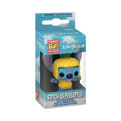 Funko Pop! Keychain: Disney Lilo and Stitch - Stitch as Enamel Pineapple Novelty Keyring