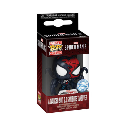 Funko Pop! Keychain: Spider-Man 2 Advanced Suit 2.0 Symbiote Takeover Figure