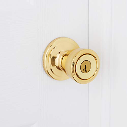 Kwikset 97402-779 Box Pack Abbey SmartKey Entry Knob, Polished Brass