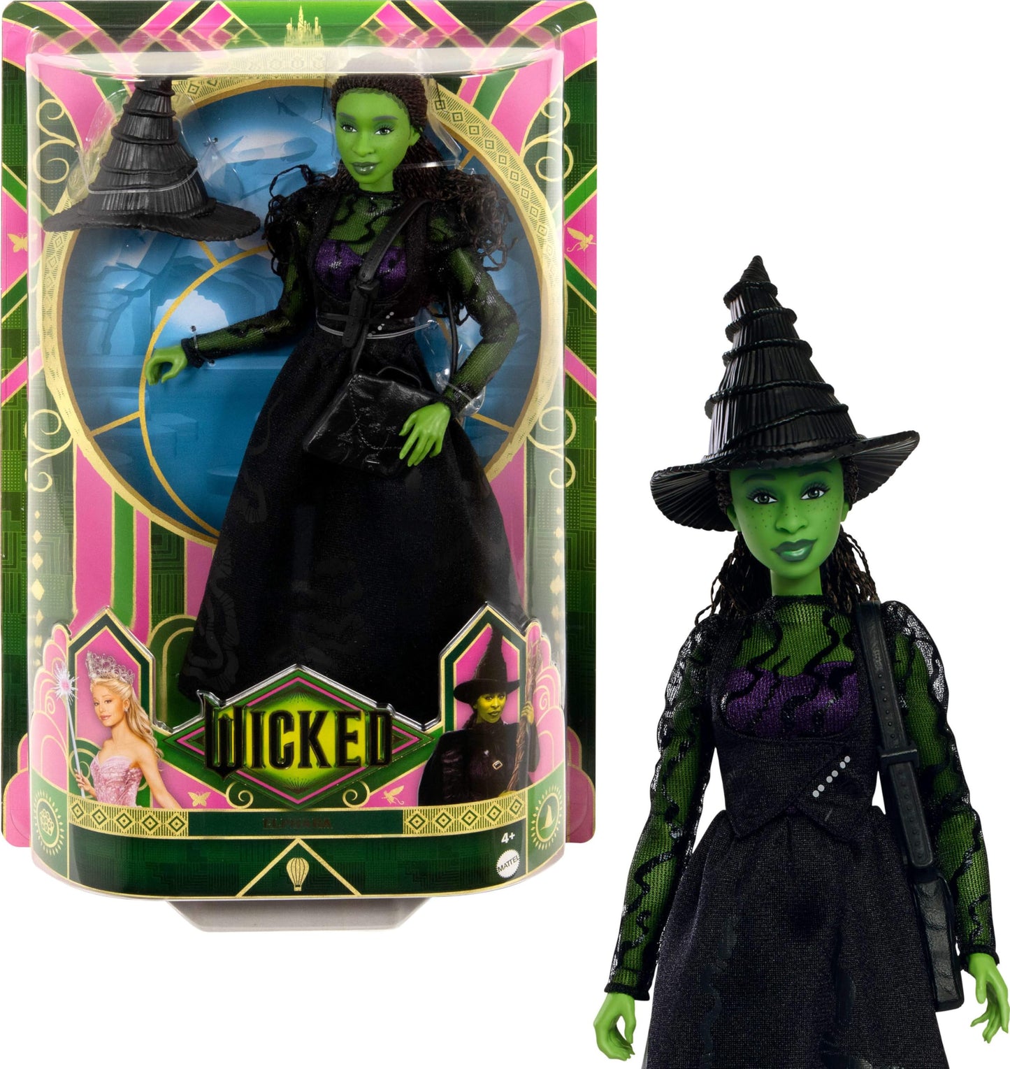 Mattel Universal Wicked Elphaba Fashion Doll & Accessories with Ballroom Look