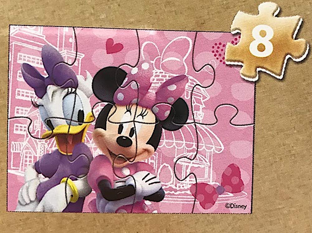Spin Master Minnie Mouse 5 Jigsaw Puzzles with Wood Storage Box