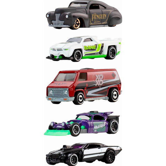 Hot Wheels Batman 5-Pack 1:64 Scale Die-Cast Silver Series Super-Villain Vehicles