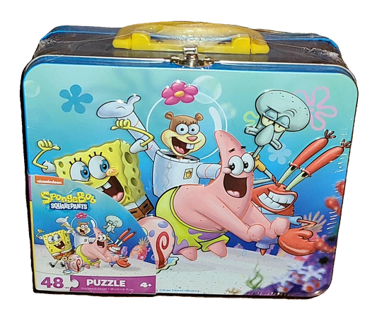 Spongebob Squarepants 48-Piece Jigsaw Puzzle in Tin Lunch Box