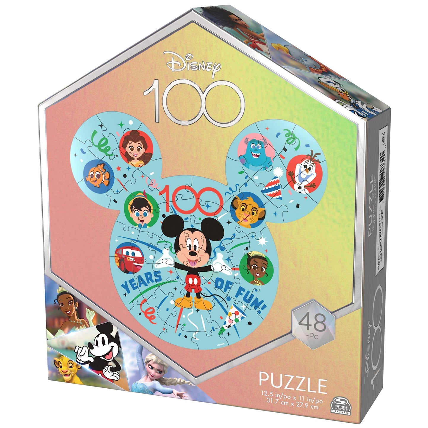 Disney 100th Anniversary 48-Piece Puzzle, 100 Years of Fun Mickey Ears Disney Puzzle