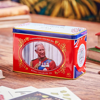 New English Teas, The Coronation of HRH King Charles III, 40 English Breakfast Teabags in Tin: