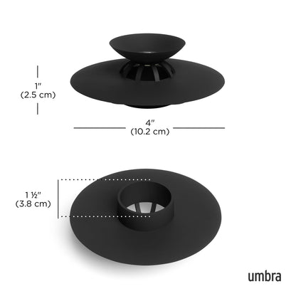 Umbra Flex Drain Stop Hair Catcher, Black