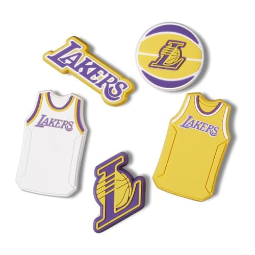 Crocs Jibbitz NBA Basketball Los Angeles Lakers 5 Pack Shoe Charms | Jibbitz for Crocs