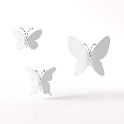 Umbra Mariposa Molded Butterfly Wall Décor, Set of 9, White