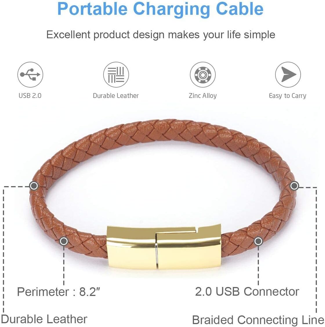 U Youse 8-Pin Portable Charging Bracelet (Small/Medium)