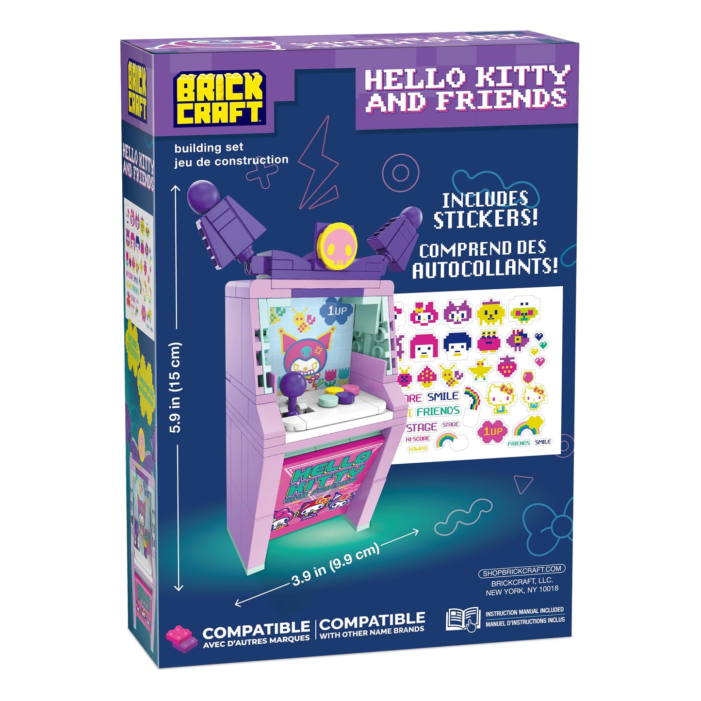 Brickcraft Hello Kitty and Friends Kuromi Arcade Building Set – 111 Pieces
